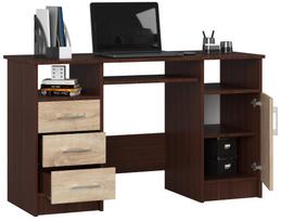 ermitazas stalai - Rašomasis stalas Akord Ana, tamsiai rudas/ąžuolo spalvos (Dark Brown/Oak) - 5 nuotrauka