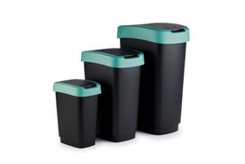 senukai siuksliadeze - Šiukšliadėžė Rotho Twist 17543, Juoda (Black)/Žalia (Green), 10 l - 2 nuotrauka