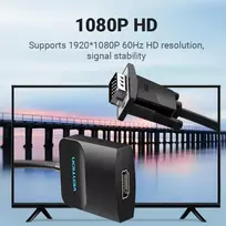 vga kabelis - Vention I/O Converter HDMI į VGA/USB garso 0.15m ACNBB Juodas (Black) - 3 nuotrauka