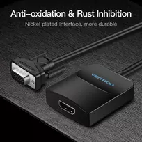 vga kabelis - Vention I/O Converter HDMI į VGA/USB garso 0.15m ACNBB Juodas (Black) - 4 nuotrauka
