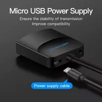vga kabelis - Vention I/O Converter HDMI į VGA/USB garso 0.15m ACNBB Juodas (Black) - 8 nuotrauka