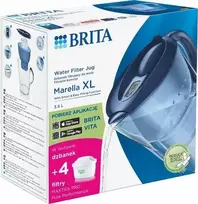 vandens filtro kasete - Vandens filtravimo indas Brita Marella XL, 3.5 l, mėlyna (Blue) + 4 kasetės Maxtra Pro Pure Performance - 4 nuotrauka