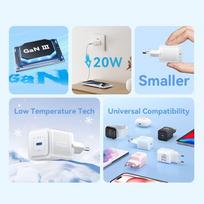 ikrovikliai 20w - MOBILE CHARGER WALL 20W USB-C/1P WHITE FEPW0-EU VENTION - 8 nuotrauka