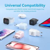 ikrovikliai 20w - MOBILE CHARGER WALL 20W USB-C/1P WHITE FEPW0-EU VENTION - 11 nuotrauka