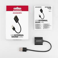 audi - Axagon ADA-12 USB 2.0 Stereo Garso Adapteris 15 cm Juodas (Black) - 4 nuotrauka