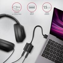 audi - Axagon ADA-12 USB 2.0 Stereo Garso Adapteris 15 cm Juodas (Black) - 6 nuotrauka