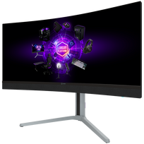 lenktas monitorius - Lorgar 34MP1 34", UWQHD, lenktas, juodas (Black) - 9 nuotrauka