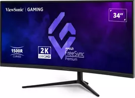 lenktas monitorius - ViewSonic VX3418C-2K 34", UWQHD, VA, lenktas, Juodas (Black) - 3 nuotrauka