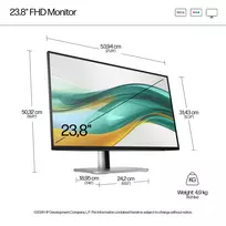 2 1 hdmi monitoriai - HP Series 5 Pro | 23.8 " | IPS | FHD | 16:9 | 120 Hz | 5 ms | 1920 x 1080 pixels | 350 cd/m² | HDMI ports quantity 1 | 9D9L6A5 - 3 nuotrauka