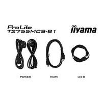 nesiojamas monitorius - Nešiojamas monitorius iiYama ProLite T2755MSC-B1, 27", IPS, 1920 x 1080, 16:9, 400 cd/m², Touchscreen - 6 nuotrauka
