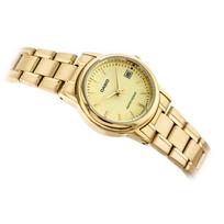 auksini laikrodziai - CASIO LTP-V002D-1AUDF Moteriškas Laikrodis Auksinis (Gold) - 9 nuotrauka