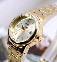auksini laikrodziai - CASIO LTP-V002G-9B3 Auksinis (Gold) - 8 nuotrauka