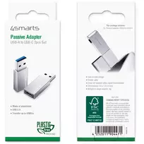3 0 to 2 0 usb - „4Smarts Passive Adapteris“ USB-A 3.0–USB-C 2 vnt. rinkinys (pilkas) - 2 nuotrauka