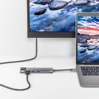 hdmi laidas - Adapteris (šakotuvas) usb c tipo hdmi/2x usb3.0/2x usb c tipo/rj45 - 7 nuotrauka
