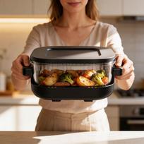 karsto oro gruzdintuves 4.5l - TEESA GLASS AIR FRYER 4L Juoda (Black) - 2 nuotrauka