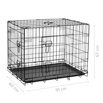 juodas metalas - Rebel Metalinis narvas šunims, XL 91 x 60 x 67 cm, Juodas (Black) - 4 nuotrauka
