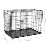 aptvaras narvas sunims - Rebel Metalinis šunų narvas, XXXL 122 x 76 x 83 cm, Juodas (Black) - 4 nuotrauka