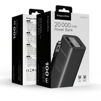 baterija namams - Kruger&Matz KM0915, 20000mAh, 100W, QC, PD - 4 nuotrauka