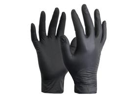 pirstines nitrilines - Paclan Vienkartinės nitrilinės pirštinės be pudros, juoda (Black), M, 100 vnt. - 2 nuotrauka