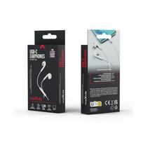 usb c laidines ausines - maXlife MXEP-04 White (Baltos) - 2 nuotrauka