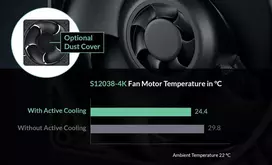 120mm fan - Arctic S12038-4K Server Fan 40mm Juodas (Black) - 3 nuotrauka