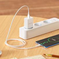 usb a usb c pakrovejas - Borofone BN5 telefono įkroviklis USB / 5V / 3A / 18W +, PCHBFNBORBN5WH - 4 nuotrauka