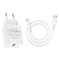 usb a usb c pakrovejas - Borofone BN5 telefono įkroviklis USB / 5V / 3A / 18W +, PCHBFNBORBN5WH - 5 nuotrauka
