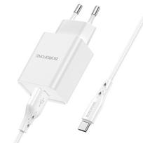 usb a usb c pakrovejas - Borofone BN5 telefono įkroviklis USB / 5V / 3A / 18W +, PCHBFNBORBN5WH - 8 nuotrauka