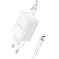 usb a usb c pakrovejas - Borofone BN5 telefono įkroviklis USB / 5V / 3A / 18W +, PCHBFNBORBN5WH - 9 nuotrauka
