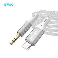 aux type c laidas - BWOO AUX Cable Type C į 3.5mm Jack AUX074 Sidabrinis (Silver) - 3 nuotrauka
