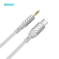 aux type c laidas - BWOO AUX Cable Type C į 3.5mm Jack AUX074 Sidabrinis (Silver) - 4 nuotrauka