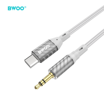 aux type c laidas - BWOO AUX Cable Type C į 3.5mm Jack AUX074 Sidabrinis (Silver) - 5 nuotrauka