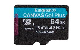 a2 kortele - Kingston 64GB microSDXC Canvas Go! Plus Gen4 A2 U3 V30 + SD adapter - 2 nuotrauka