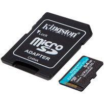 a2 kortele - Kingston 64GB microSDXC Canvas Go! Plus Gen4 A2 U3 V30 + SD adapter - 10 nuotrauka