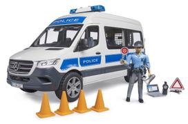 mercedes sprinter - Žaislinė policijos mašina Bruder MB Sprinter, balta/mėlyna, 1:16 - 4 nuotrauka