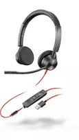 ausines su mikrofonu - Plantronics Blackwire 3325, juoda - 2 nuotrauka