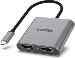 usb c to displayport adapter - Unitek adapteris USB-C su 2x prievadu DP 1.4 8K 60Hz - 2 nuotrauka
