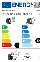 195 70 r15c - Bridgestone W995 195/70R15 104R - 2 nuotrauka