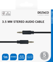 aux laidas - DELTACO garso, 3.5mm-3.5mm, 1.0m / 00180007 - 2 nuotrauka