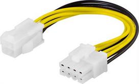 4 pin to 8 - DELTACO adapter cable 4 pin ATX12V to 8-pin EPS12V 10cm Re-create Color    Black, white, yellowConta - 2 nuotrauka