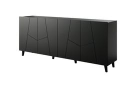 komodos 200 - Komoda Cama Meble Etna, juoda, 200 cm x 42 cm x 82 cm - 4 nuotrauka