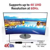 displayport 2.1 kabelis - Club 3D CAC-1180 Mini DisplayPort 1.4 į HDMI 2.0b HDR Adapteris Juodas (Black) - 3 nuotrauka