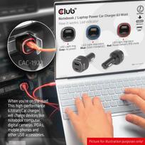 nesiojamas ikroviklis - NB CHARGER CAR USB USB-C/63W CAC-1922 CLUB3D - 3 nuotrauka