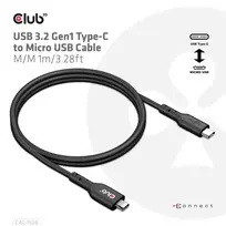 type c to usb - Club 3D CAC-1526 USB 3.2 Gen1 Type-C į Micro USB kabelis 1m Juodas (Black) - 5 nuotrauka