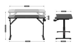 stalas 120 - Huzaro Hero 2.6 Žaidimų Stalas Juodas (Black) - 8 nuotrauka