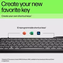 belaide klaviatura su apsvietimu - HP 405 Belaidė USB-C Klaviatūra su Apšvietimu, Juoda (Black) - 2 nuotrauka