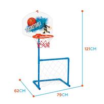 futbolo tinkl - WOOPIE 2-in-1 krepšinio ir futbolo vartų rinkinys su kamuoliu - 5 nuotrauka