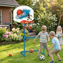 futbolo tinkl - WOOPIE 2-in-1 krepšinio ir futbolo vartų rinkinys su kamuoliu - 8 nuotrauka