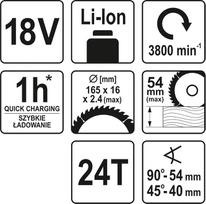 akumuliatorinis pjuklas - Yato 18V, be akumuliatoriaus ir įkroviklio - 2 nuotrauka