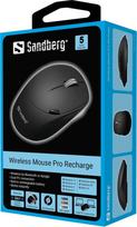 bluetooth peles - Sandberg Wireless Mouse Pro Recharge Juodas (Black) - 2 nuotrauka